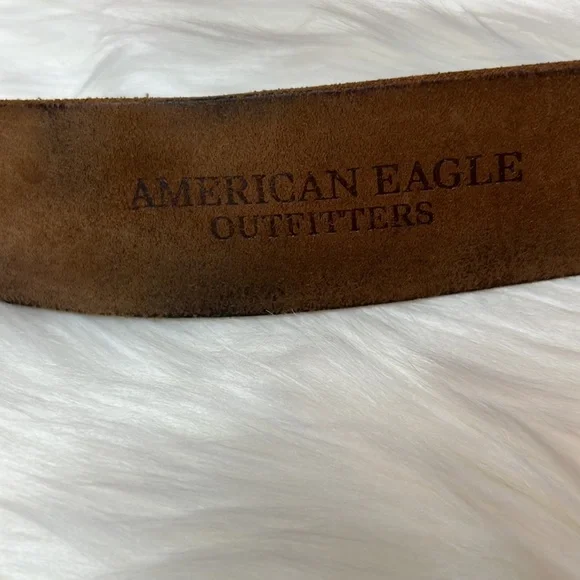 Men’s American Eagle Brown Leather Belt Size 32-34 - Picture 3 of 9